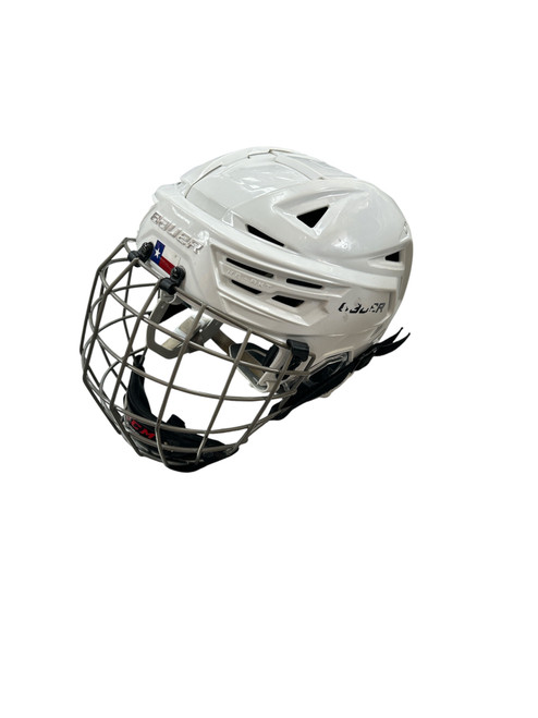 Vist Large View of Product Image Which is Used Bauer RE-AKT 150 COMBO MD Helmet Cage Combo White MD