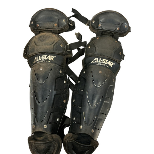 Vist Large View of Product Image Which is Used All-Star LG79PS Catchers Leg Guards Black Junior