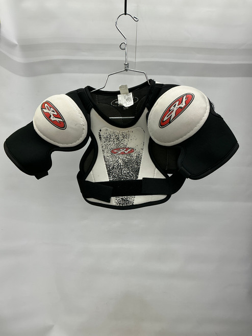 Vist Large View of Product Image Which is Used Hespeler SHOULDER PADS Youth Shoulder Pads Black S/M