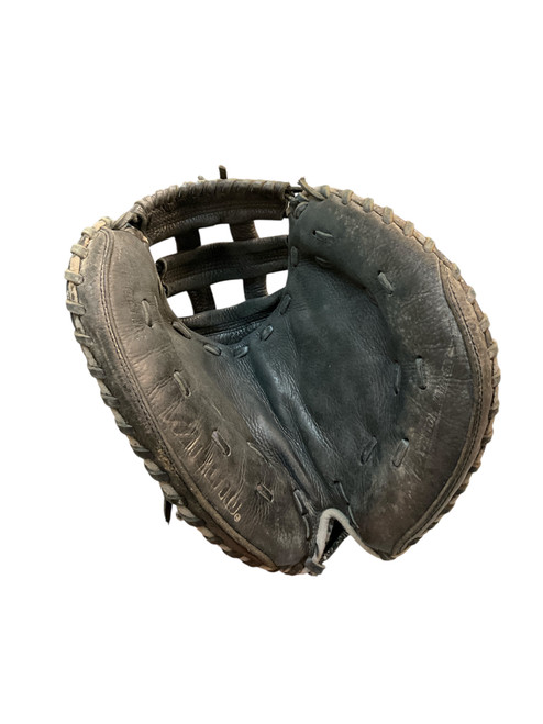 Vist Large View of Product Image Which is Used Mizuno POWER LOCK SB CATCHERS MITT BB/SB Catchers RH Throw Black 32 1/2"