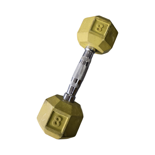 Vist Large View of Product Image Which is Used RUBBER DUMBBELL 8LB Hex Dumbbell (Each) 8 lb