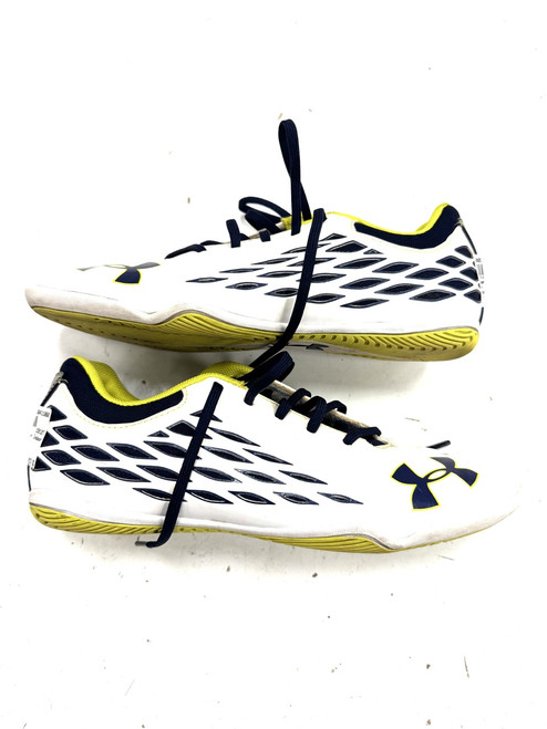 Vist Large View of Product Image Which is Used Under Armour Soccer Indoor Shoes White Youth 07.5