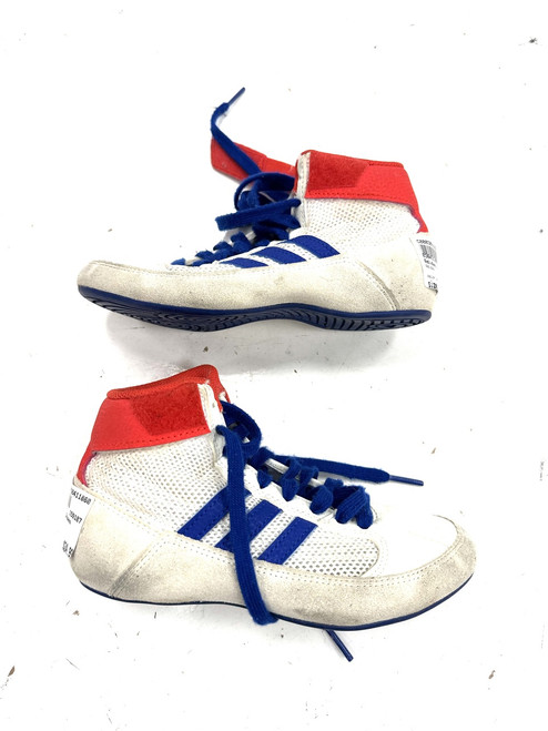 Vist Large View of Product Image Which is Used Adidas Wrestling Shoes White Youth 13.0