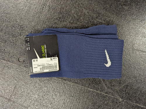 Vist Large View of Product Image Which is New Nike CLASSIC CUSHIONED Soccer Socks Navy Blue MD