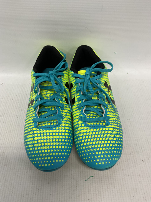 Vist Large View of Product Image Which is Used Under Armour Soccer Cleats Neon Green And Royal Blue Junior 03