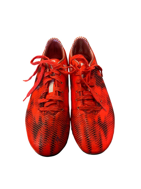 Vist Large View of Product Image Which is Used Adidas Soccer Cleats Orange Senior 6.5