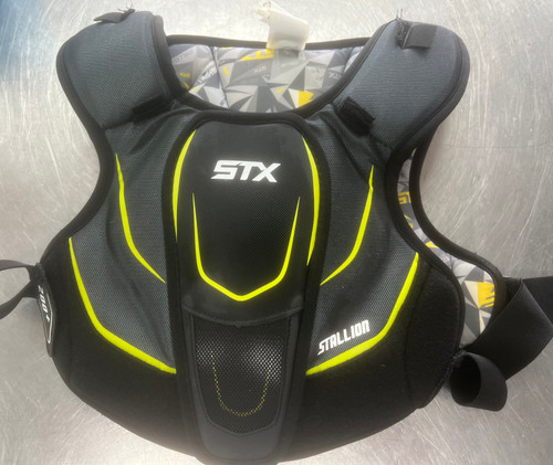 Vist Large View of Product Image Which is Used STX STALLION Lacrosse Shoulder Pads Black LG
