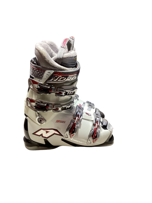 Vist Large View of Product Image Which is Used Nordica OLYMPIA SM8 Mens DH Ski Boot White 255 MP - M07.5 - W08.5