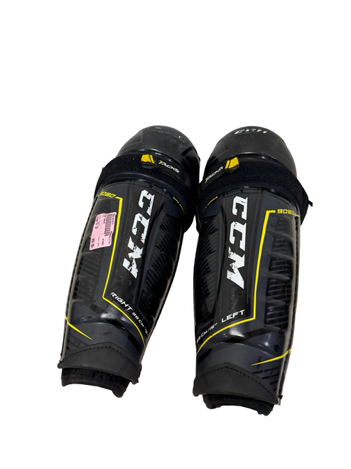 Vist Large View of Product Image Which is Used CCM Tacks 9080 Senior Hockey Shin Guards Black 15"
