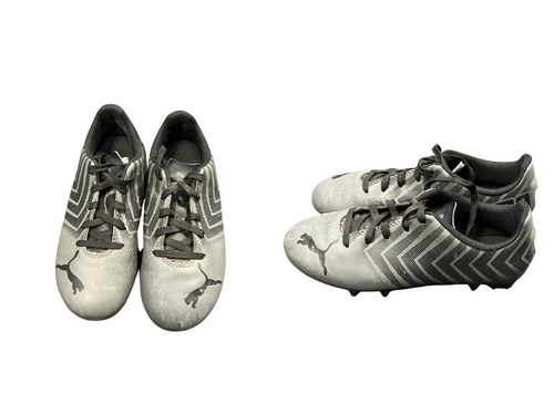 Vist Large View of Product Image Which is Used Puma Soccer Cleats Grey Youth 13.0