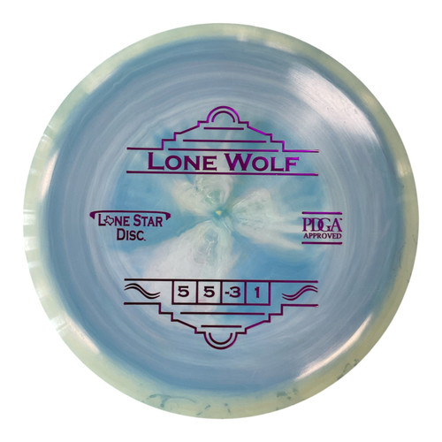 Vist Large View of Product Image Which is Used Lone Star Disc ALPHA LONE WOLF Disc Golf Mid Range Royal Blue 173g