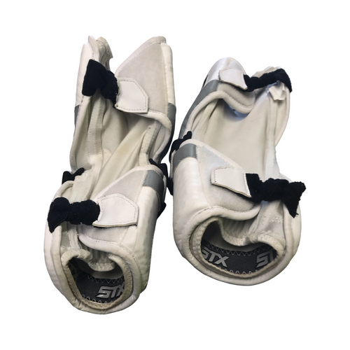 Vist Large View of Product Image Which is Used STX OHIO ST. Lacrosse Arm Pads/Guards White MD