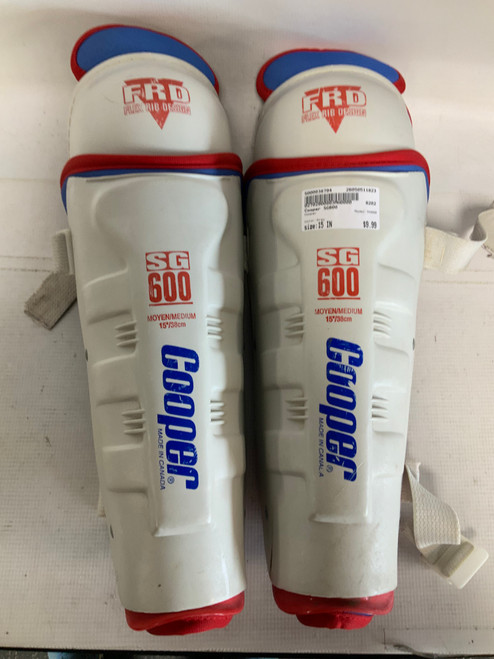 Vist Large View of Product Image Which is Used Cooper SG600 Senior Shin Guards Grey 15"