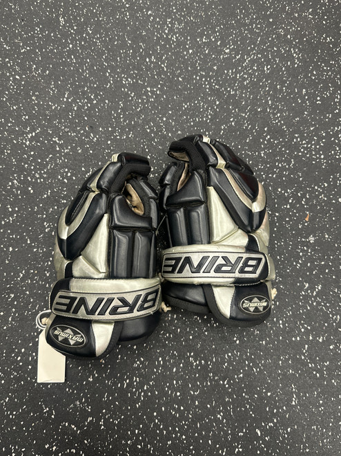 Vist Large View of Product Image Which is Used Brine MAXIMUS Lacrosse Gloves Mens Black LG