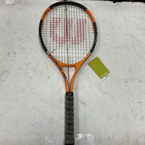 Vist Large View of Product Image Which is Used Wilson TITANIUM 3 Adult Tennis Racquet Orange 4 1/4"