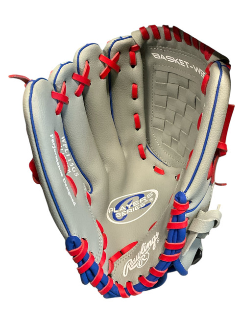 Vist Large View of Product Image Which is Used Rawlings PLAYER SERIES BB/SB Glove LH Throw Grey 11 1/2"