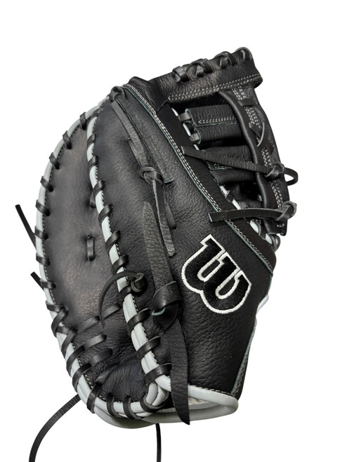 Vist Large View of Product Image Which is Used Wilson A07LB241620 BB/SB First Base RH Throw Black 12"