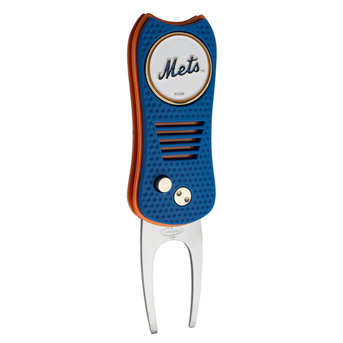 Vist Large View of Product Image Which is New J&M Golf MLB Switchblade Divot Golf Tool- New York Mets