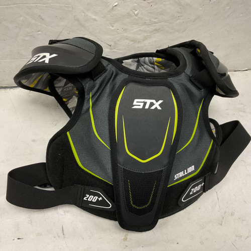 Vist Large View of Product Image Which is Used STX STALLION 200+ Lacrosse Shoulder Pads Black SM
