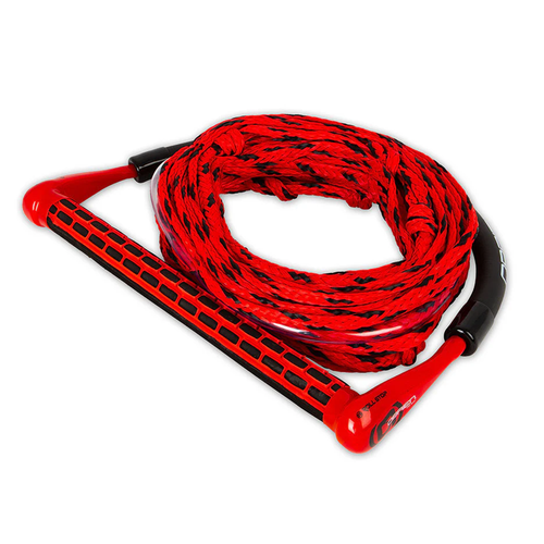 Vist Large View of Product Image Which is New O'Brien 4-Section Poly-E Wakeboard Rope and Handle Combo- Red