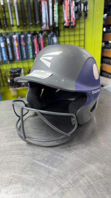 Vist Large View of Product Image Which is Used Easton BATTING HELMET Batting Helmet w/Mask Purple SM