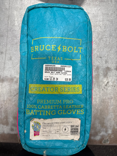 Vist Large View of Product Image Which is Used BRUCE BOLT WORN GLOVES BB/SB Glove RH Throw Black 12 1/4"