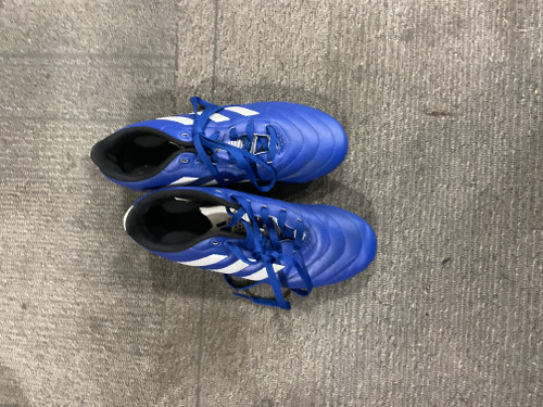 Vist Large View of Product Image Which is Used Adidas Soccer Cleats Royal Blue Junior 03.5