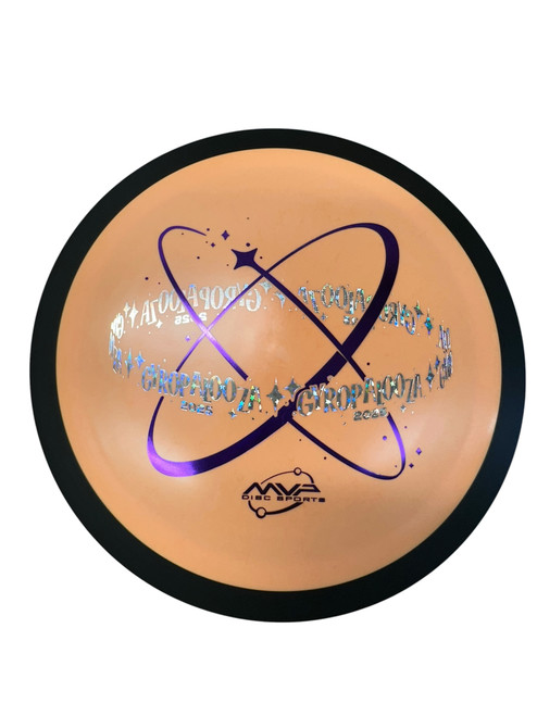 Vist Large View of Product Image Which is Used MVP 2025 GYROPALOOZA DIMENSION Disc Golf Driver Orange 170g