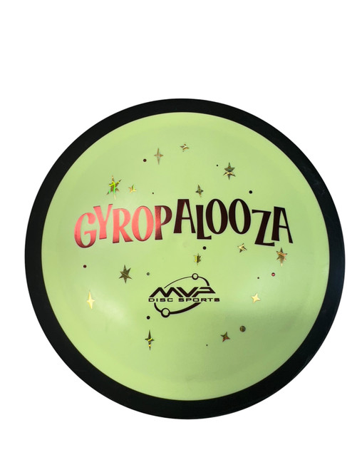 Vist Large View of Product Image Which is Used MVP 2025 GYROPALOOZA DIMENSION Disc Golf Driver Neon Green 171g