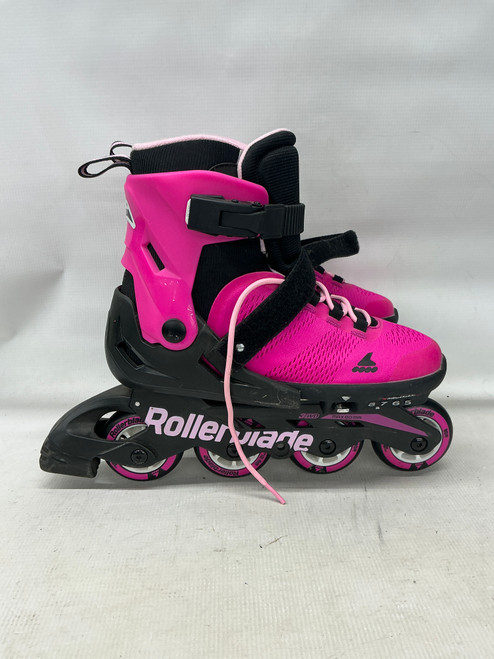Vist Large View of Product Image Which is Used Rollerblade MICROBLADE ADJ 5-8 Senior Rec Fitness Skates Pink Adjustable