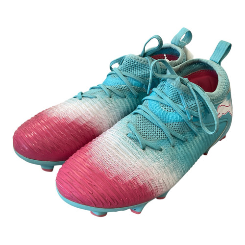 Vist Large View of Product Image Which is Used Puma FUTURE 8 MATCH RE-CHARGE FG Soccer Cleats Carolina Blue And Pink Junior 02