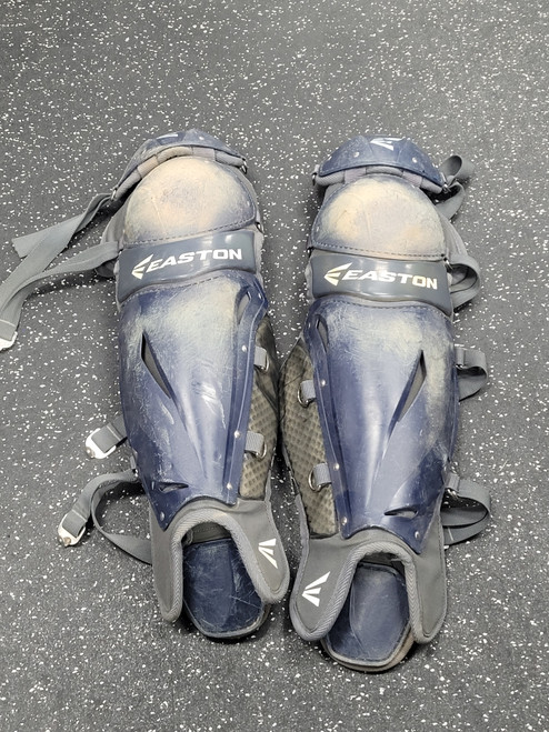 Vist Large View of Product Image Which is Used Easton PROWESS Catchers Leg Guards Navy Blue Adult