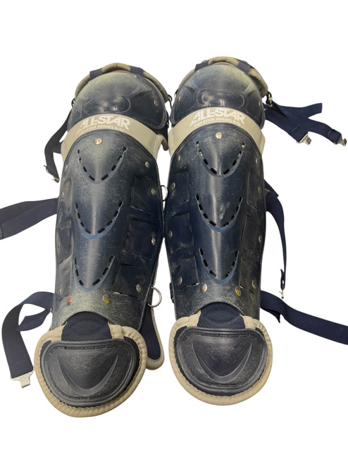 Vist Large View of Product Image Which is Used All-Star TOP STAR SERIES Catchers Leg Guards Navy Blue Junior