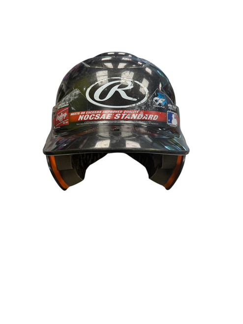 Vist Large View of Product Image Which is Used Rawlings BLACK HELMET Batting Helmet No Mask Black One Size