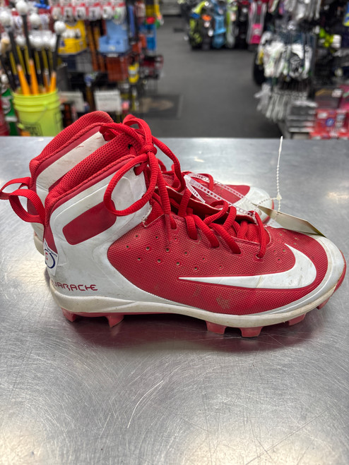 Vist Large View of Product Image Which is Used Nike ALPHA HUARACHE PRO MID BB/SB Cleats Red Junior 05