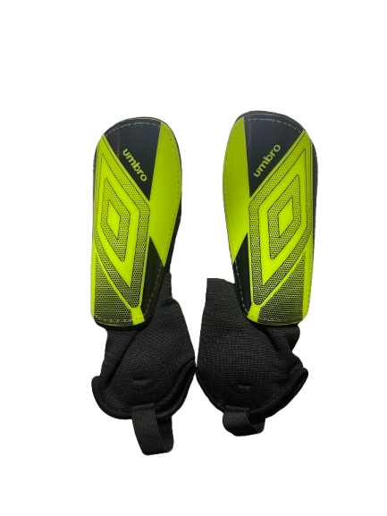 Vist Large View of Product Image Which is Used Umbro SHIN GUARDS MD Soccer Shin Guards Adult Black And Optic Yellow MD