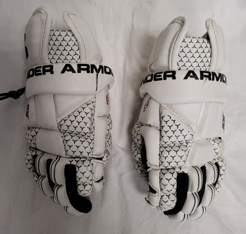 Vist Large View of Product Image Which is Used Under Armour SS Lacrosse Gloves Junior White MD