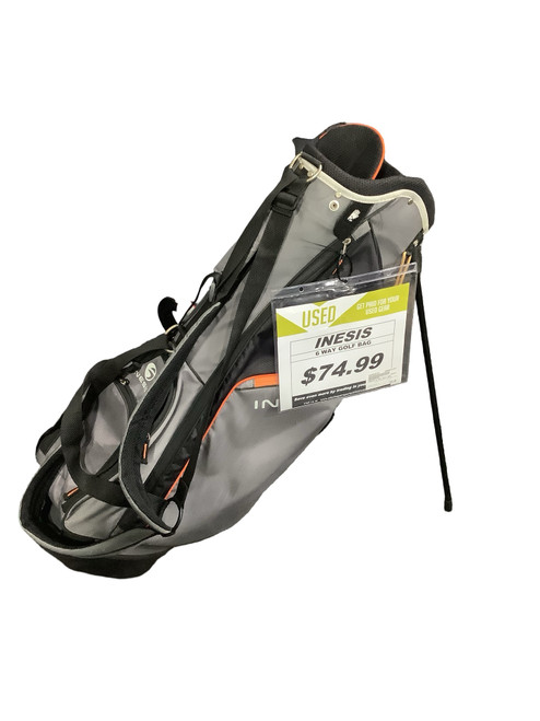 Vist Large View of Product Image Which is Used INESIS 6 WAY GOLF BAG Mens Stand Bag Black
