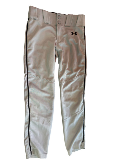 Vist Large View of Product Image Which is Used Under Armour GREY BLACK PIPE BB/SB Pant Boys Grey SM