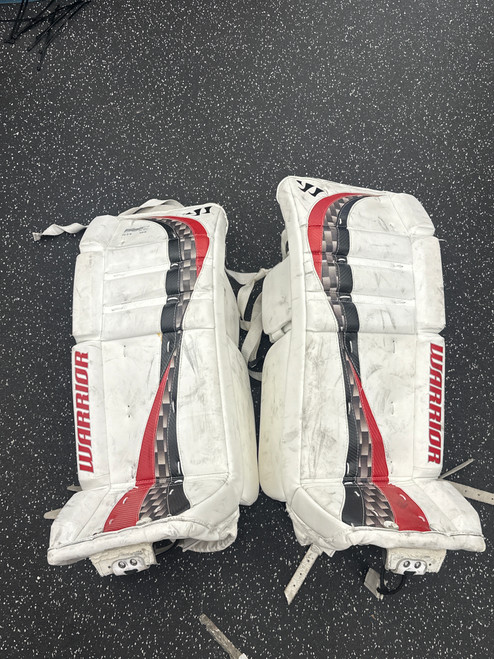 Vist Large View of Product Image Which is Used Warrior SWAGGER Goalie Leg Pads Senior White 31"