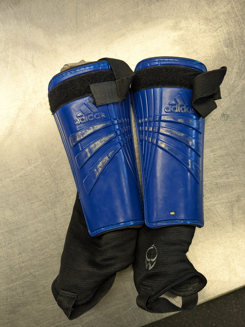 Vist Large View of Product Image Which is Used Adidas Soccer Shin Guards Junior Royal Blue Junior