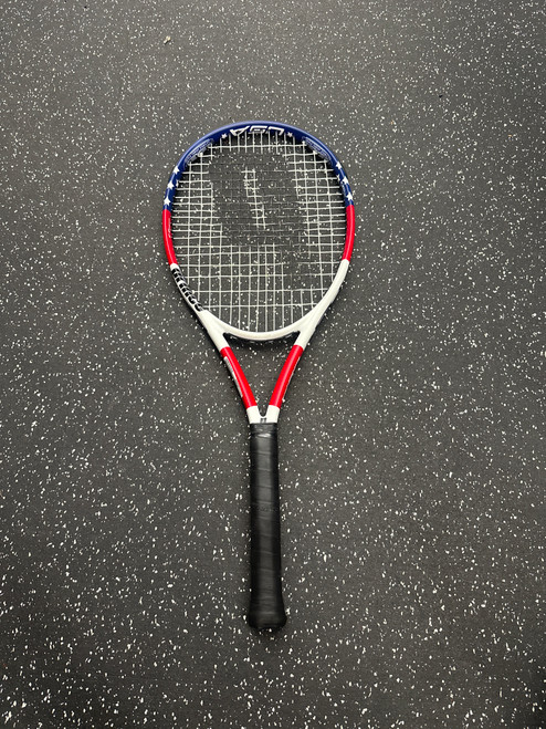 Vist Large View of Product Image Which is Used Prince POWER LEVEL 1000 Adult Tennis Racquet Red 4"