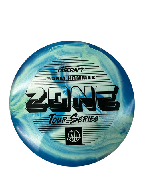 Vist Large View of Product Image Which is Used Discraft ZONE TS HAMMES Disc Golf Putter Royal Blue 174g