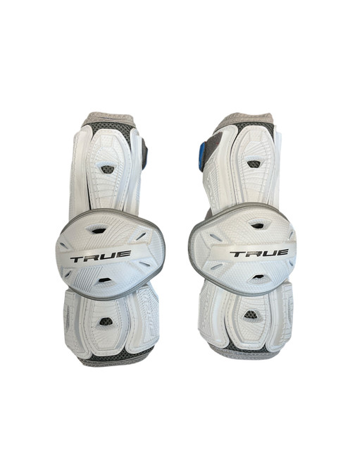 Vist Large View of Product Image Which is Used True FREQUENCY Lacrosse Arm Pads/Guards White MD