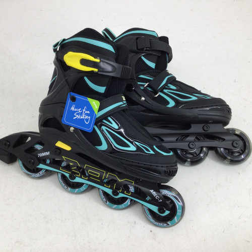 Vist Large View of Product Image Which is Used 2PM JR 1-4 ADJUSTABLE INLINE SKATES Junior Rec Fitness Skates Black Adjustable