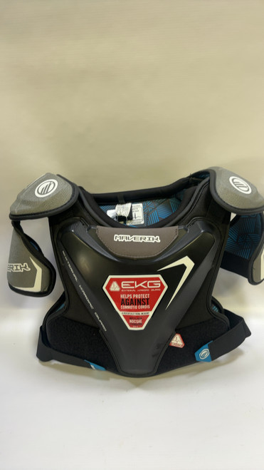 Vist Large View of Product Image Which is Used Maverik CHARGER YOUTH SP Lacrosse Shoulder Pads Grey LG