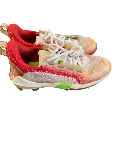 Vist Large View of Product Image Which is Used Under Armour BB/SB Cleats White Senior 7.5