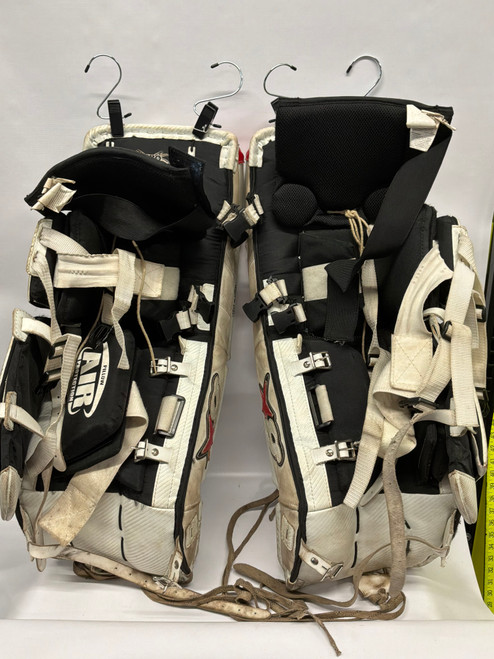 Vist Large View of Product Image Which is Used Brians ZERO G Goalie Leg Pads Inter White 29 1/2"