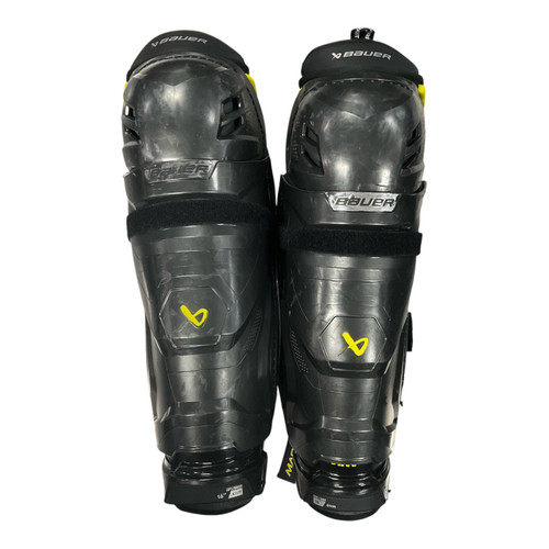 Vist Large View of Product Image Which is Used Bauer SUPREME MACH Senior Shin Guards Black 16"