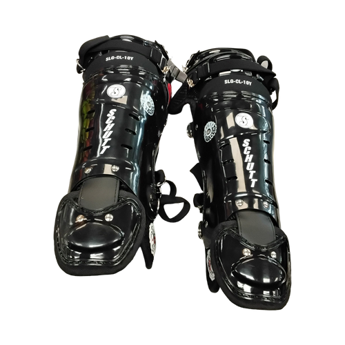 Vist Large View of Product Image Which is Used Schutt SLG-CL-10Y Catchers Leg Guards Black Youth